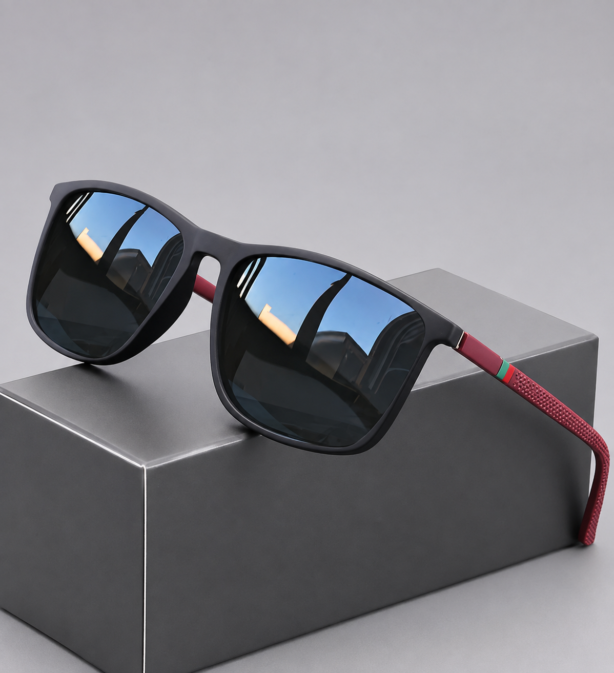 Retro Glasses- Classic Black/Red Vintage Eyewear